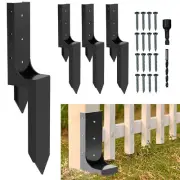 Thicker Fence Post Repair Kit-Heavy Duty Metal Steel 4''x4'' (Actual 3.58"x3....