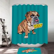 Funny Sleepy Bulldog Shower Curtain