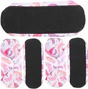 FRCOLOR 5pcs Super Absorbent Bamboo Charcoal Menstrual Pads Reusable Washable Wings Buckle Soft Outer Layer
