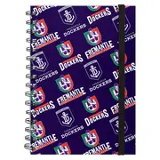 Fremantle Dockers AFL Hard Cover Through the Years Logo Spiral Bound A5 Notebook
