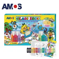 在飛比找momo購物網優惠-【AMOS 阿摩司】韓國原裝 13色22ML主題玻璃彩繪膠組