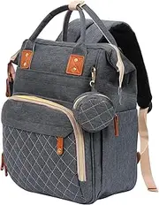 OKAM Mum Travel Backpack, Multi-Pocket Baby Diaper Bag, Nappy Bag, Large Capacity, Grey, 14 Pockets, Charging Access, Perfect Baby bags for Mum Backpack