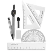 Geometry Box Math Set Drawing Compass Protractor Compasses Set Triangle Ruler