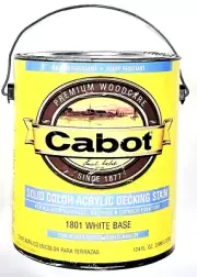 Cabot Premium Woodcare Solid Color Acrylic Decking Stain 1801 White Base Gallon