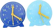 KOMBIUDA Bright Colorful School Clock Model 12cm Educational Learning Clock for Boys and Girls Awareness Toy Random Color