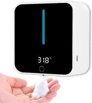 Automatic Wall Mounted Soap Dispenser, LCD Screen Soap Dispenser Displays Room Temperature and Speed