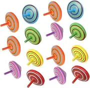 15Pcs Wooden Tops Educational for Enhance Hand Eye Coordination Fun Desktop Plaything Boys