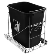 Pull Out Trash Can under Cabinet, Adjustable Garbage Slideout Shelf for Kitchen,