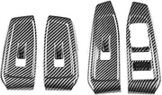 XISII Car Window Glass Lift Button Cover Trim Fit For Ford Ranger Everest 2023 Switch Door Armrest Panel Carbon Fiber Window Switch Control Trim
