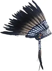 Perfeclan Indian Headdress Crafts Headpiece Feather Headdress for Stage Performance Party
