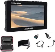 FEELWORLD F5 Prox with Carrying case kit,5.5 Inch High Bright 1600nit Touch Screen DSLR Camera Field Monitor Support 4K HDMI F970 Install and Power Kit
