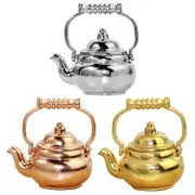 Dollhouse Silver/Gold/Rose Gold Alloy Teapot 1:12/ 1:6 Scale Dollhouse Toy