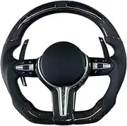 Car Accessories Compatible With BMW Custom LED Suede Carbon Fiber Leather Steering Wheel Compatible With M3 M4 M5 M6 X3M X4M F80 F30 F10 F35 F80 F15(M6 Leather B)