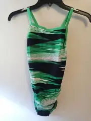 Speedo Women's Endurance+ Havoc State Flyback Swimsuit Size 30 Green/Black