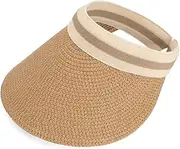 [MK MATT KEELY] Women's Visor Summer Lady Sun Hat Wide Brim Straw Cap