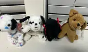 BEANIE BABIES BUNDLE, GIGI, TUFFY, DOTTY & DIZZY, NWT