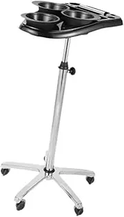 perfk Rolling Salon Tray on Wheels Rolling Cart Hair Dyeing Rack,Service Cart,Movable,Salon Trolley Cart for SPA Salon Hairdresser