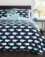 Lush Decor Whale Quilt Set