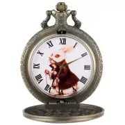 Steampunk Skeleton Quartz Pocket Watch with Necklace Chain Christmas Gift Watch