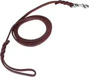 Generic Dog Lead Leash Cowhide Leather Belt Walking Running Training Dark Brown Medium-Sized Dog (Material Length 1 Meter 5 net Length About 1 Meter)