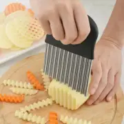 Stainless Steel Potato Chip Vegetable Fruit Crinkle Wavy Kitchen Knife Cutter