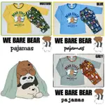 睡衣睡衣兒童WE BARE BEAR小熊短袖長褲尺碼4 6 8 10 12 14 16 18男孩女孩