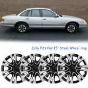 15" 4x Hubcaps Wheel Cover fits R15 Steel Rim For Ford Crown Victoria 1992-2011