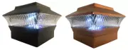 8 Pack 4x4 Solar Powered Plastic Black/Copper LED Square Fence Post Light