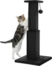 PAWZ Road 80cm Cat Tree Ultimate Cat Scratching Post with Sisal Covered Scratcher and Sisal Ball Black