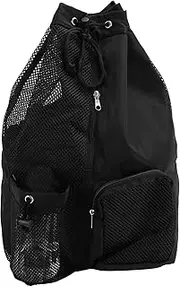 Veulrn Gym Bags for Swimming Pool Sports Beach Mesh Drawstring Backpack for Men Women Swimmers Workout Gear Bag Black