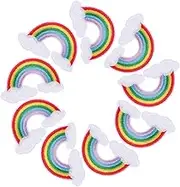 STOBOK 10pcs Rainbow Embroidered Iron-on Patches Decorative Clothing Patches for DIY Party Decorations
