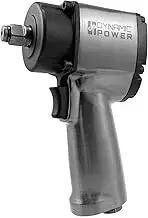Dynamic Power Mini Air Impact Wrench, 1/2 inch, 380 ft-lbs Maximum Torque, Compact Design