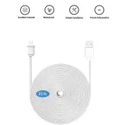 7.6m /25ft Charging Cable power for SimpliSafe Wireless Outdoor Security Camera