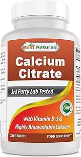Best Naturals Calcium Citrate with Vitamin D3 240 Tablets