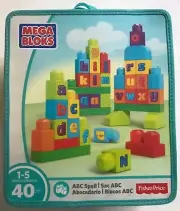 40 Piece Fisher Price Mega Bloks ABC Spell Age 1-5 New