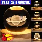 LED Crystal Table Lamp USB 3D Moon Galaxy Globe Night Light Kids Xmas Decor GiPB