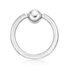 16 Gauge 14K White Gold Captive Bead Hoop Lip Eyebrow Cartilage Tragus Nose Ring