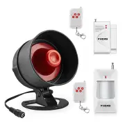 Fuers Alarm Siren Speaker Loudly Sound Alarm System Kits Wireless Home Alarm Siren Security Protection System With one Host speaker one Door / Windor Sensor two Remote Control one Motion PIR Infrared