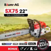 BAUMR-AG Commercial Petrol Chainsaw E-Start 22" Bar Chain Saw Pruning Top Handle