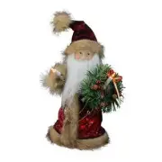 Kurt Adler 10-Light Burgundy and Brown Santa 10-Inch Treetop