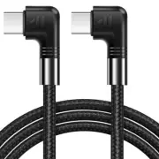 USB C to Type C Fast Charger Cable 90 Degree Right Angle Charging Data Sync Cord