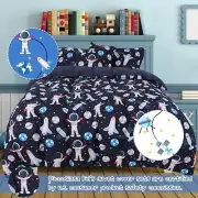 5 Piece Polyester Microfiber Kids Bedding Set Space Astronaut Pattern