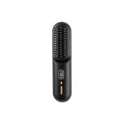 NNEDSZ Black Rechargeable Portable Ionic Hair Straightening Comb - USB Wireless