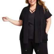 Calvin Klein Plus Black Vest 3X - Women's Plus Size Outerwear