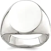 [JewelryWeb] 925 Sterling Silver Polished Open back Engravable 16x19mm Solid Back Signet Ring Jewelry Gifts for Women - Ring Size Options Range: R to V