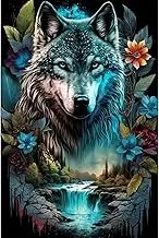 NAIMOER Wolf Diamond Painting Kits for Adults, 5D Jungle Wolf Diamond Painting Kits for Adults Kids, DIY Full Drill Animals Diamond Art Embroidery Diamond Dots for Home Decor 30x40cm