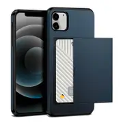 Hard Case Wallet Card Slot Cover - For Apple iPhone XS Max (Blue)
