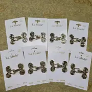 La Mode Hook Eye Closure Lot 8 Goldtone 1 In Sewing Notion Metal Vintage