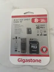 Gigastone 8GB Micro SD 4-in-1 Class 10 UHS Kit BRAND NEW & FACTORY SEALED!!!