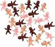 Hohopeti 60Pcs Miniature Plastic Dolls for Shower Decorations Cute Small Models for Ice Cube Games Party Favors and Cake Toppers